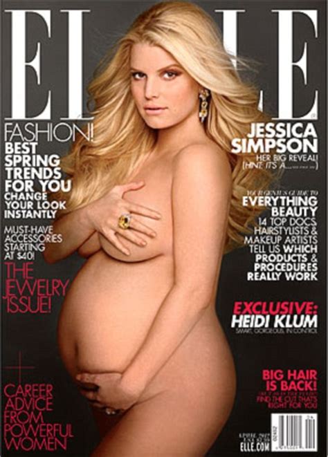 Pregnant Jessica Simpson Poses Nude On US Elle Cover