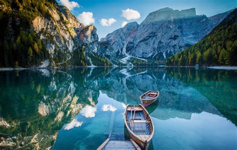 Boat Mountains Lake Water Wallpapers Wallpaper Cave