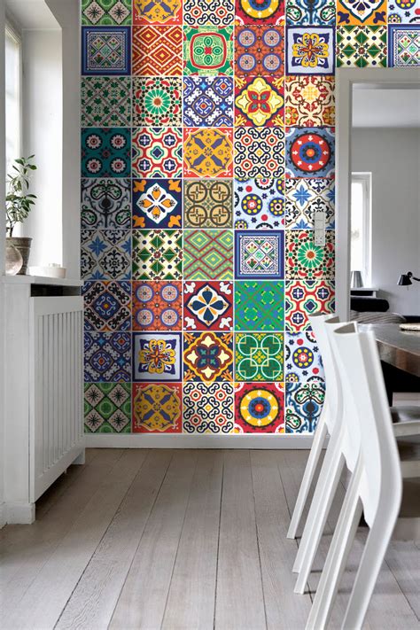 You can easily adapt this faux tile approach for any stylish tile appearance you want to. Talavera Tile Stickers Kitchen Backsplash Tiles Kitchen