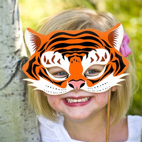 Tiger Mask Printable Animal Masks Childrens Party By Lmeprintables