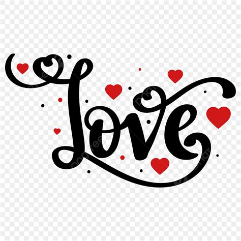 Heart Love Text Vector Art Png Love Text Lettering Design With Hearts