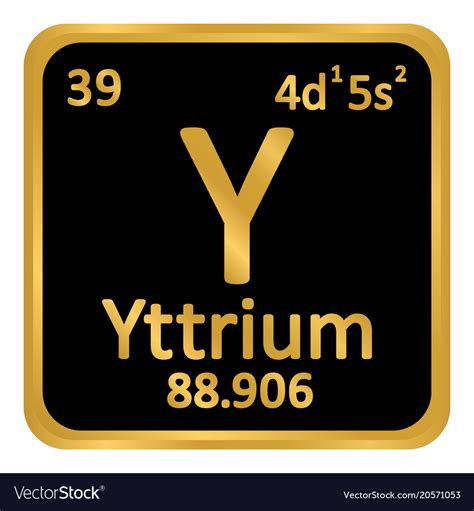 Periodic Table Element Yttrium Icon Royalty Free Vector