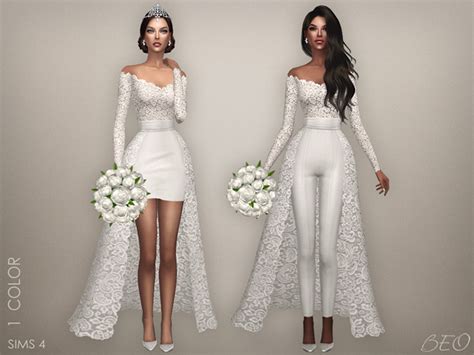 Yatıştırıcı Kano Taksi Sims 4 Custom Content Wedding Dress Herbiri Adım