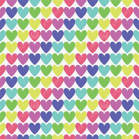 Valentine Colorful Rainbow Heart Seamless Pattern Background Heart