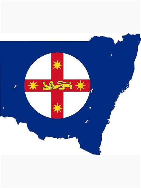 Flag Map Of New South Wales Art Print By Abbeyz71 Redbubble