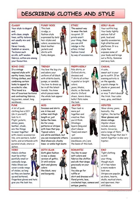 Fashion And Style Worksheet Free Esl Printable Worksheets Made By