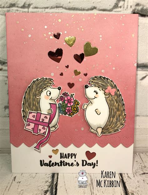 Karens Kardzz Hedgehog Valentines Card