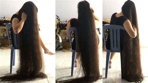 Realrapunzels Beyond Floor Length Hair Play In Chair Trailer Youtube