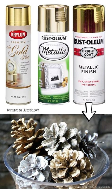 29 Cool Spray Paint Ideas That Will Save You A Ton Of Money Painted Pinecones Diy Spray