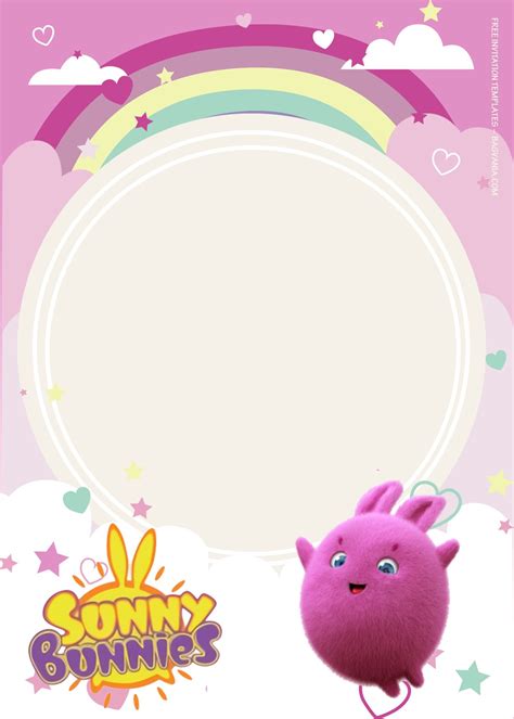 Download Now 8 Sunny Bunnies Jumping In Happiness Birthday Invitation Templates Free