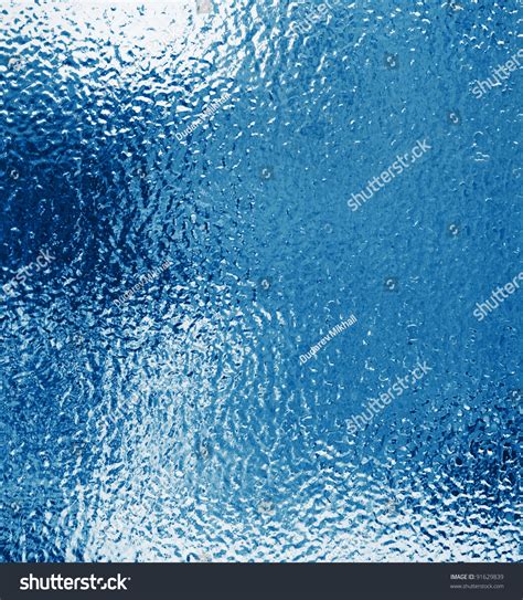 Ice Texture Frozen Water Drops On A Window Stock Photo