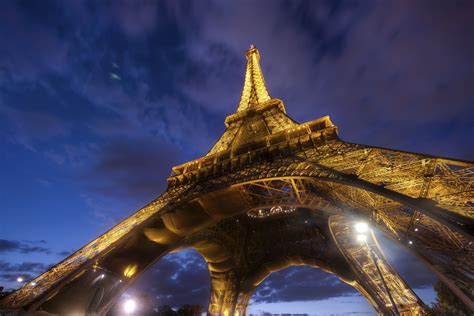 Tickets, tours, hours, address, eiffel tower reviews: Worms eye view of Eiffel tower during nighttime HD ...