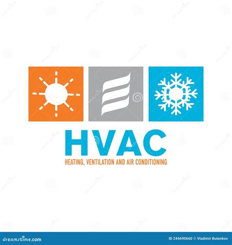 Vector Set Of Heating And Cooling Logos Stock Vector Illustration Of