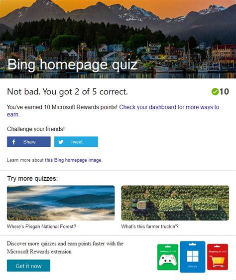List Of Bing Homepage Quiz References