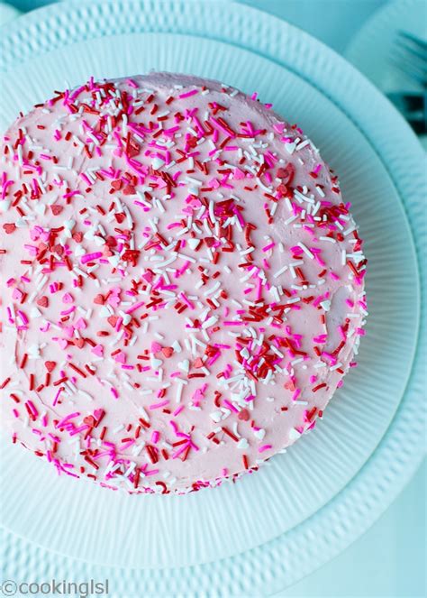 Pink Funfetti Cake For Valentines Day