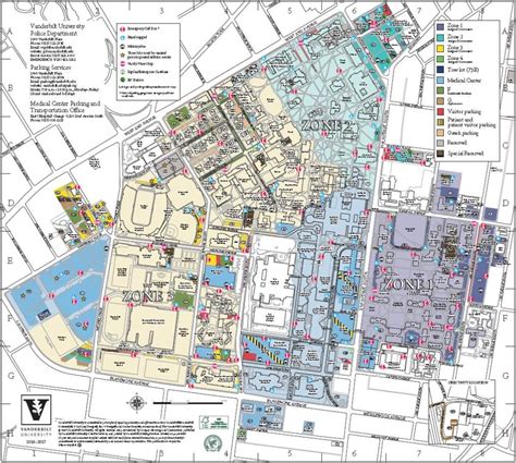 Vanderbilt Campus Map Vanderbilt University Campus Map Tennessee Usa