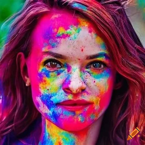 Danielle Panabaker Covered In Vibrant Colors At Holi Celebration On Craiyon