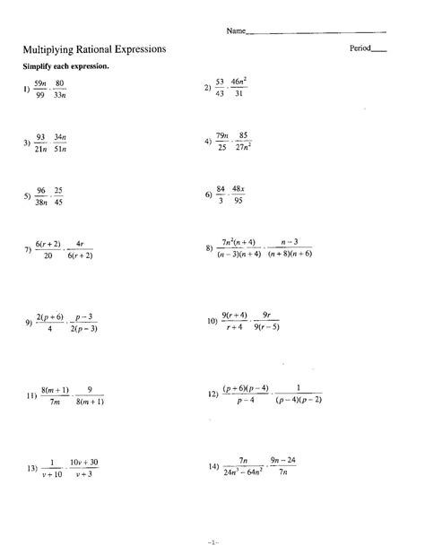 Algebraic Expression And Equation Worksheet