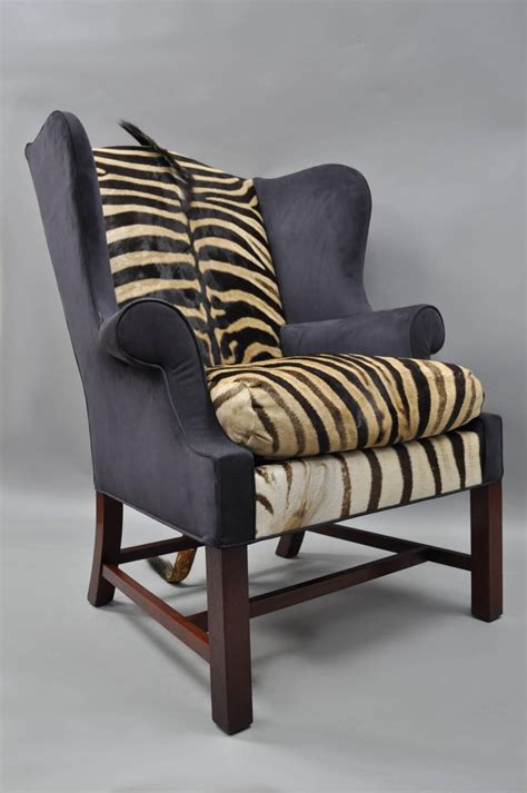 Check spelling or type a new query. Zebra Hide and Blue Suede Upholstered Custom Mahogany ...
