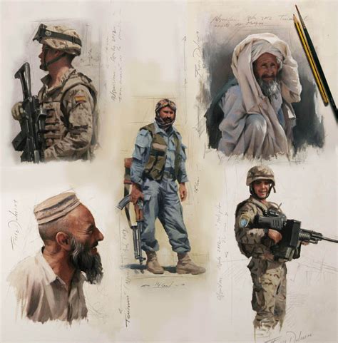 Bocetos de Afganistán, de Augusto Ferrer-Dalmau | Military art, Military artwork, War art