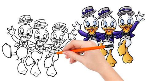 How To Draw Huey Dewey And Louie Dressed For The Occasion Youtube
