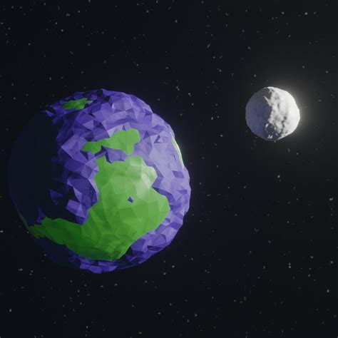 Artstation Low Poly Planet And Moon