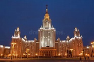 Moskau-staatliche Universität, Russland Stockfoto - Bild von stark ...