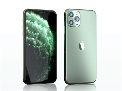 Triple camera presence is overwhelming iphone 11 pro 11. 3D model iPhone 11 pro max midnight green | CGTrader