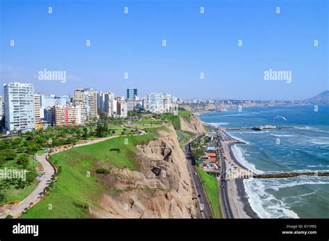 Aerial View Of Miraflores Park Lima Peru Stock Photo Alamy