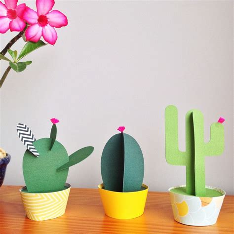Paper Cacti Cactus Craft Crafts Paper Crafts