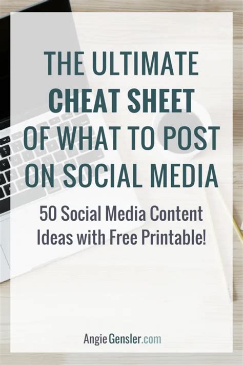 50 Social Media Content Ideas The Ultimate Cheat Sheet Angie Gensler