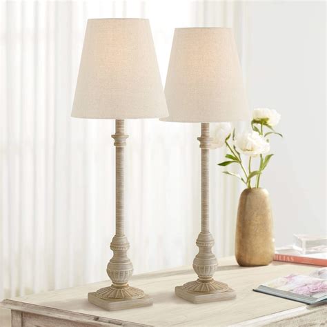 Loreno Traditional Country Cottage Buffet Table Lamps High Set Of