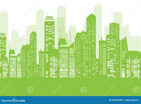 Fondo verde de la ciudad ilustración del vector Ilustración de