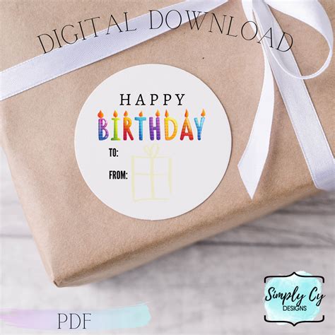 Avery Template Birthday T Tag Sampler Printable Stickers