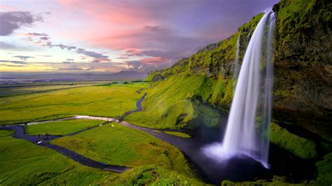 Download 1920x1080 Iceland Seljalandsfoss River Sky Clouds