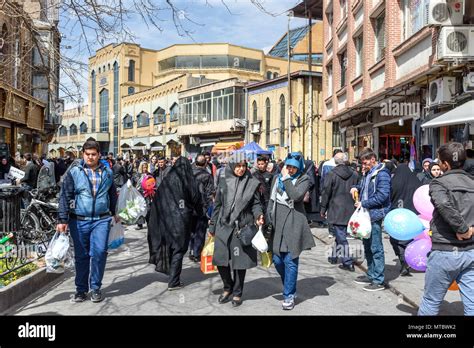 Tabriz East Azerbaijan Province Iran March 15 2018 People Walk On