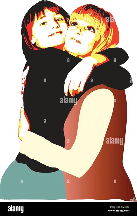 Daughter Hugging Her Mother Stock Vector Image And Art Alamy