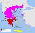 Modern Greek Dialects | Greek language, Language map, Map