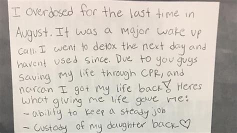 ‘i Got My Life Back Natick Police Share Thank You Letter From Woman They Saved After An Overdose