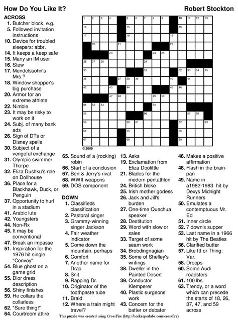 The crosswords #4 through #7 are usually slightly easier than the first three, although difficulty is always subjective! Easy Crossword Puzzles Large Print Pictures to Pin on ...