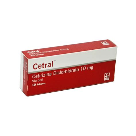 Cetral Cetirizina Diclorhidrato 10 Mg 10 Tabletas Gran Feria Pzo