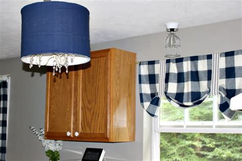 This low profile linen drum shade kit for ceiling fans will help transform your existing fan into an elegant and sophisticated look without any wiring. DIY Ceiling Light From A Thrift Store Lamp Shade Our ...