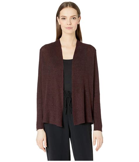 Eileen Fisher Shaped Cardigan Cassis Womens Sweater Lyst
