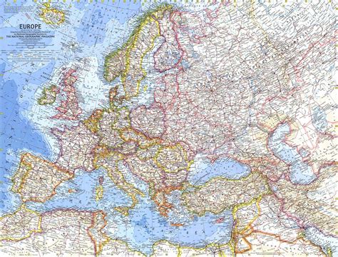 Europe 1962 Wall Map By National Geographic Mapsales