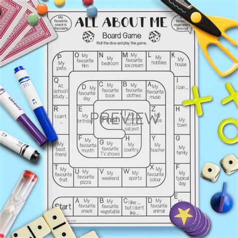 All About Me Board Game Fun Esl Worksheet For Kids Board Games