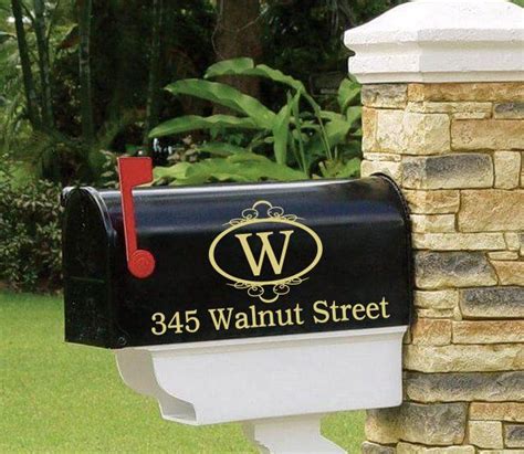 Highly visible mailbox locations can also deter thieves and vandals. Mailbox Decal Mailbox Number Mailbox sticker Monogram ...