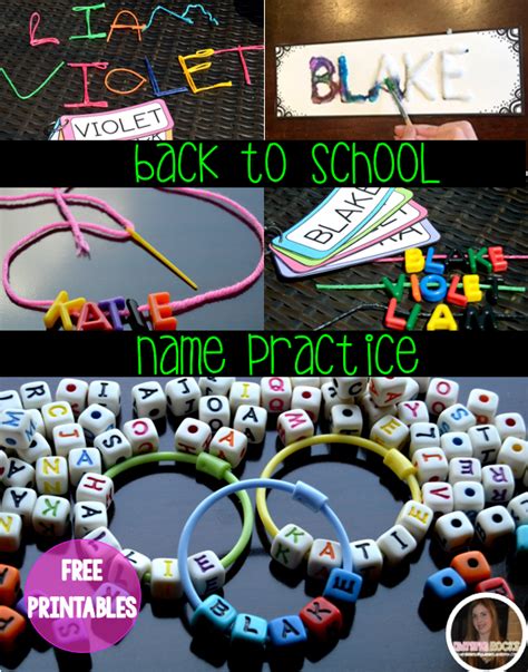 Little Giggles And Wiggles Back To School Name Activities