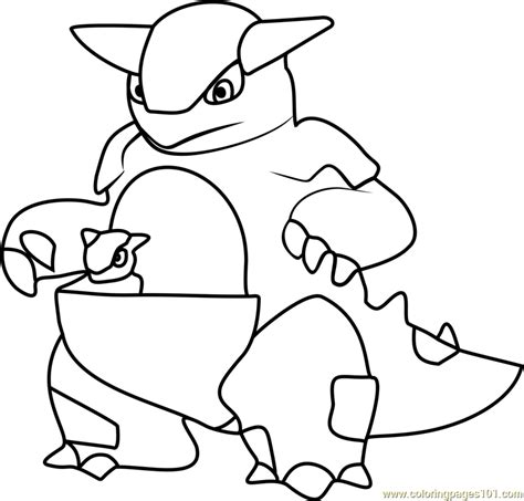 Kangaskhan Pokemon Go Coloring Page For Kids Free Pokemon Go