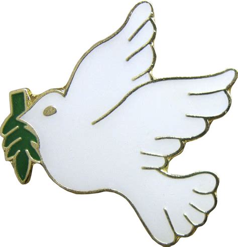 Enamel Pin Dove Love Bird Innocent White Peace 60s Badge Button