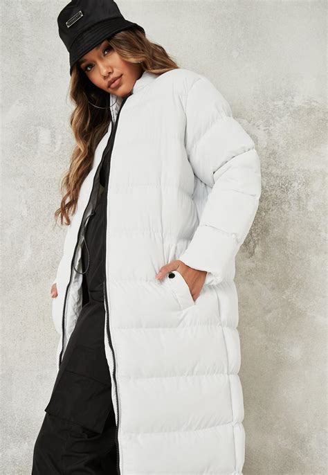 White Maxi High Neck Padded Puffer Jacket Missguided